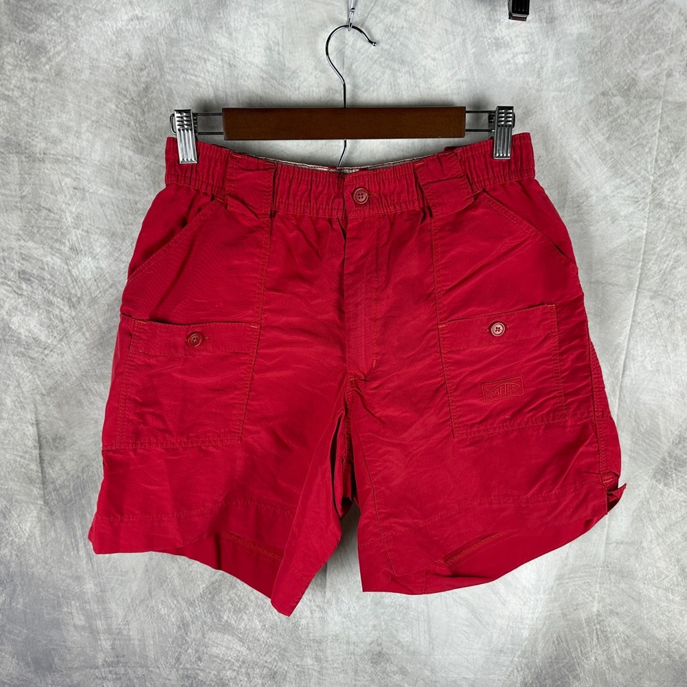 AFTCO M01L Original Fishing Shorts Mens 38 Red Nylon Performance 7 Inch Inseam